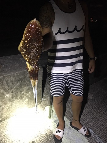 5日・夜海素潜りでイカげっとん!