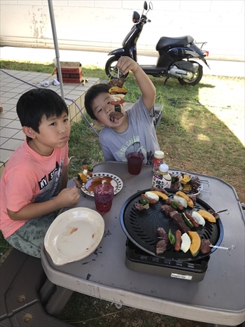 25日・従兄弟と砂辺でシュノーケル!