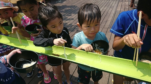 7日・流しそうめんと素潜りと。