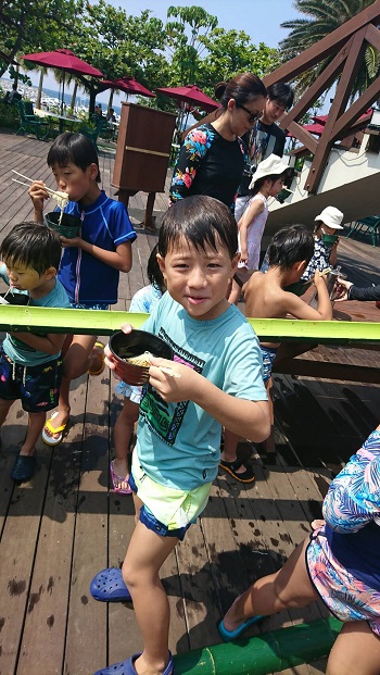 7日・流しそうめんと素潜りと。