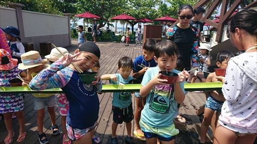 7日・流しそうめんと素潜りと。