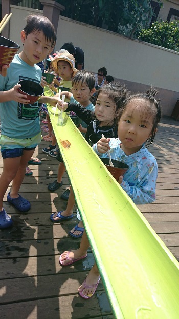7日・流しそうめんと素潜りと。