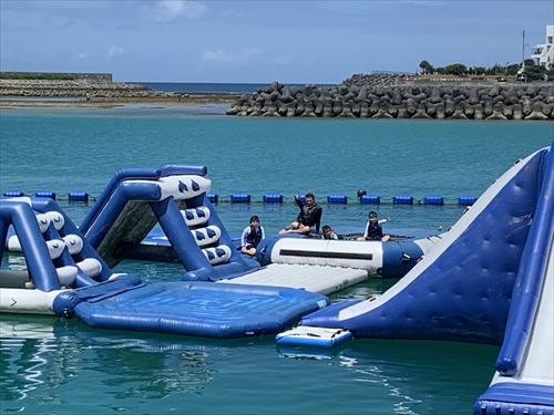 27日・北谷の海上アスレチックからの紅いもタルト作り!