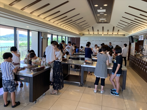 27日・北谷の海上アスレチックからの紅いもタルト作り!