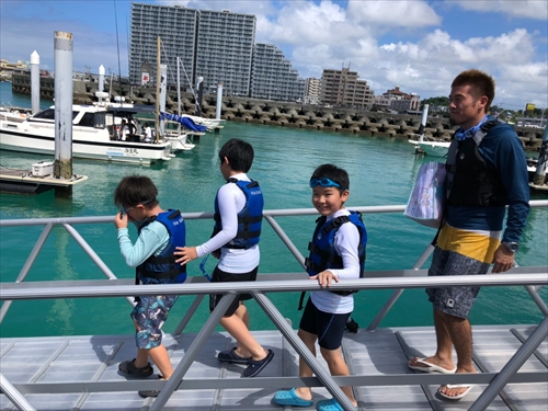 27日・北谷の海上アスレチックからの紅いもタルト作り!