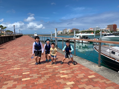 27日・北谷の海上アスレチックからの紅いもタルト作り!