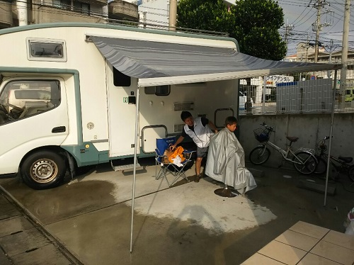 25日・北谷の足湯に!