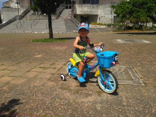 7日・初めての自転車からの給食試食会!