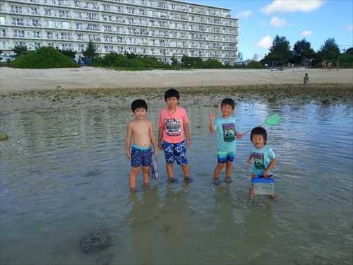 25日・従兄弟と砂辺でシュノーケル!